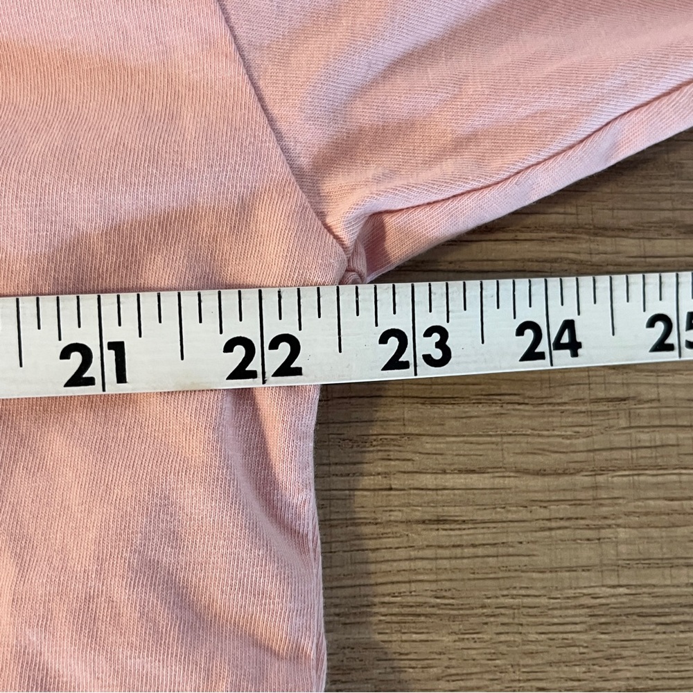 Rebecca Minkoff T-Shirt Size Large Pink Love Pocket Cropped Cotton Crew Neck - Picture 8 of 9